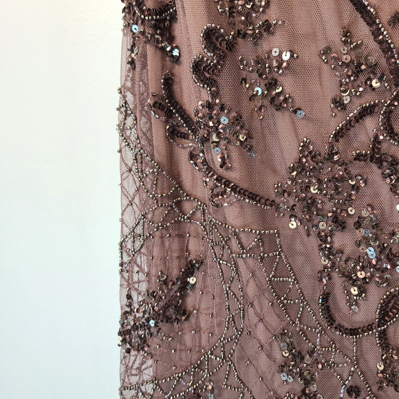 Pisarro Nights Beaded Gown 10 Embellished Mauve Purple Mother Of The Bride FLAW - Picture 11 of 16